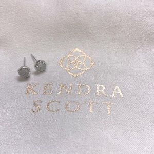 Kendra Scott silver Nola Iridescent Drusy stud earrings